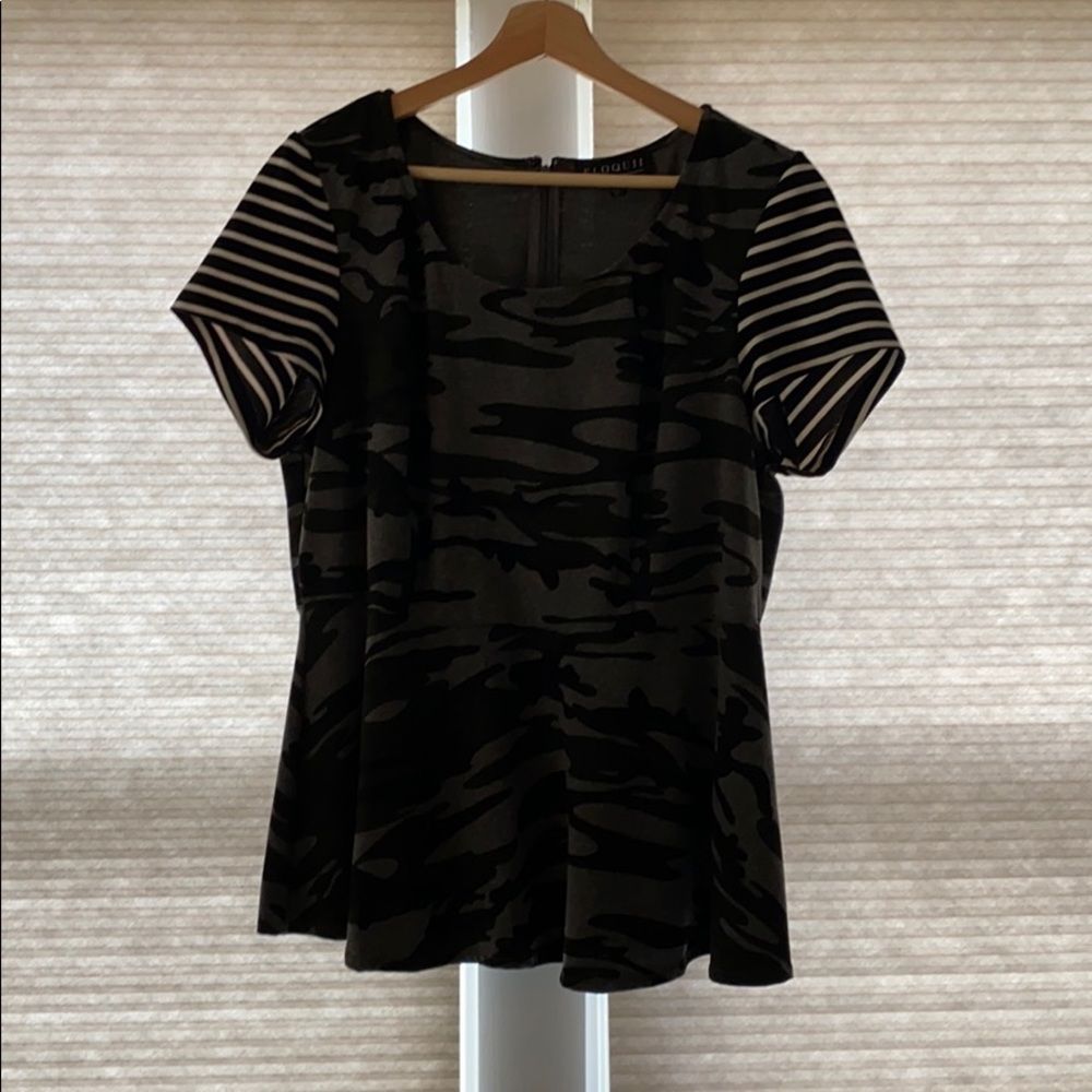 Camo peplum top